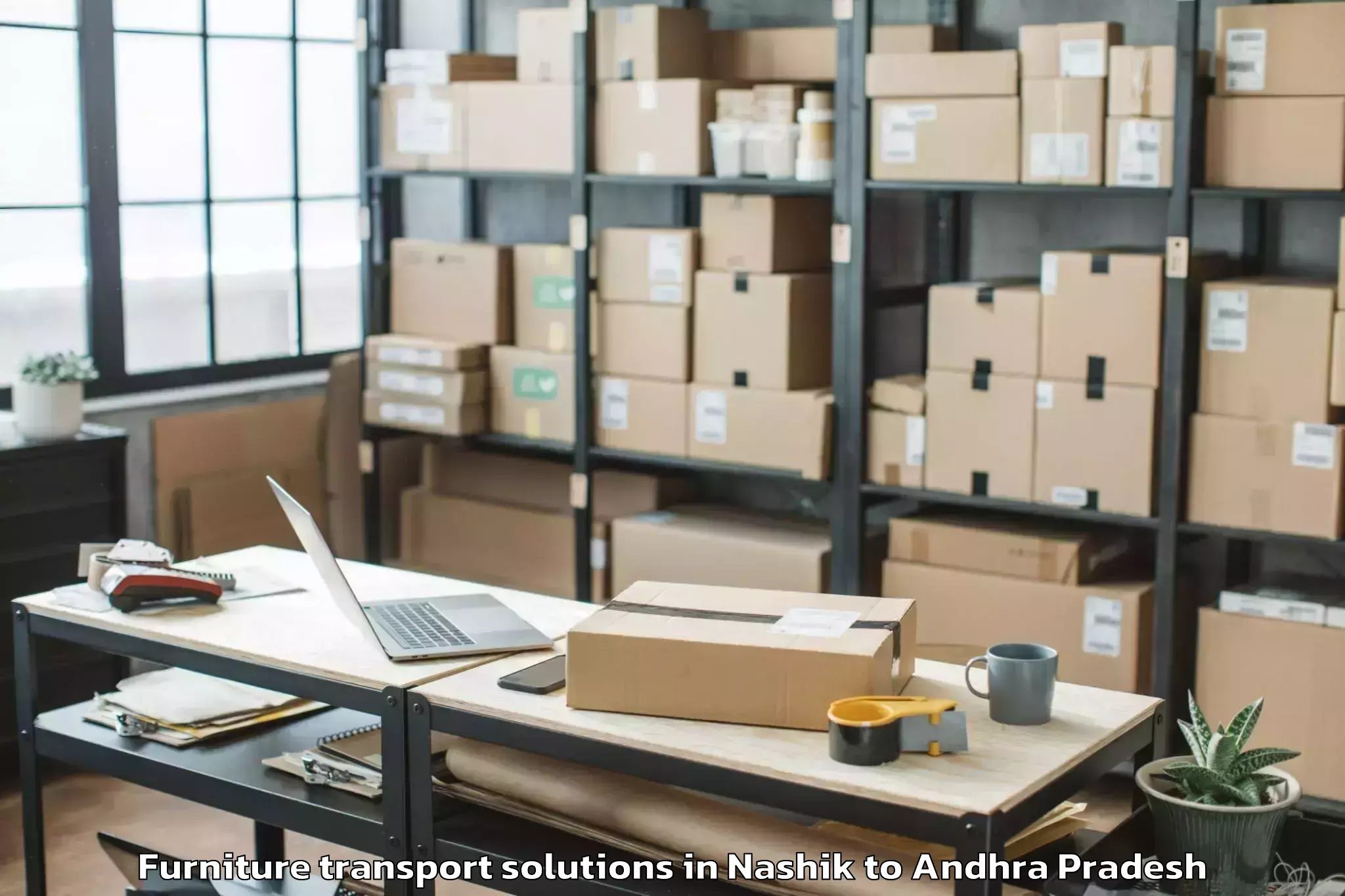 Book Nashik to Akasahebpeta Furniture Transport Solutions Online